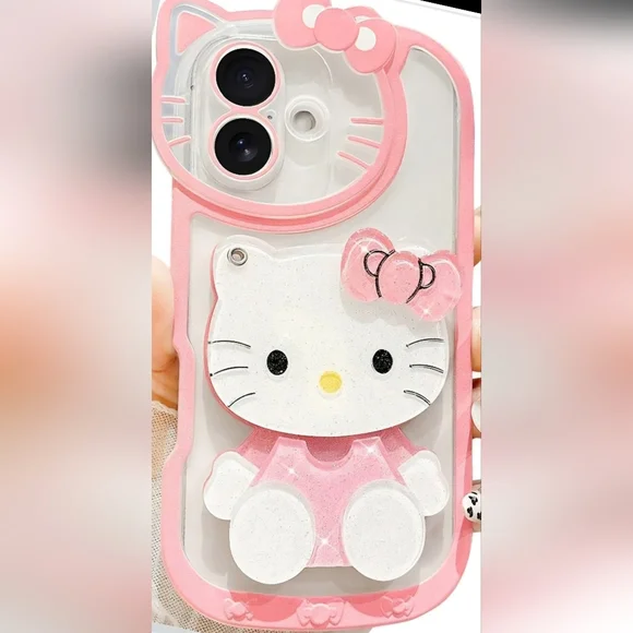 CASE cell phone protector compatible with IP 16 6.1, pink with mirror - Picture 3 of 3